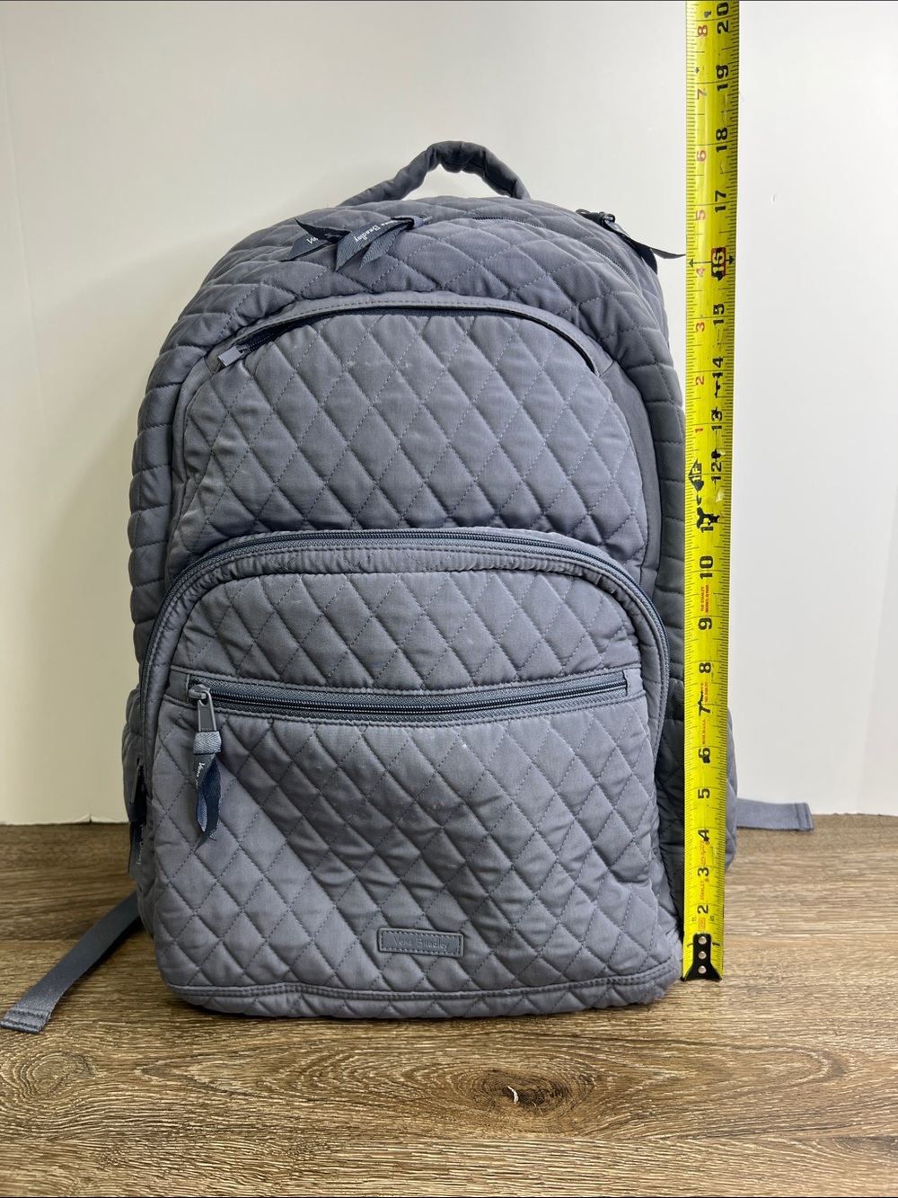 Vera Bradley Gray Quilted Campus Backpack | Large Travel  Bag | Floral Lining - Picture 12 of 15